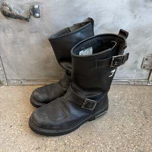 Vintage DieHard Black Leather Engineering Boots 7
